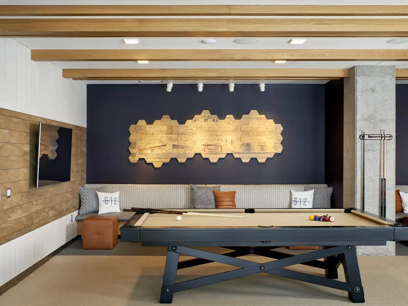 Resident Lounge-billiards area-wall seating- TV